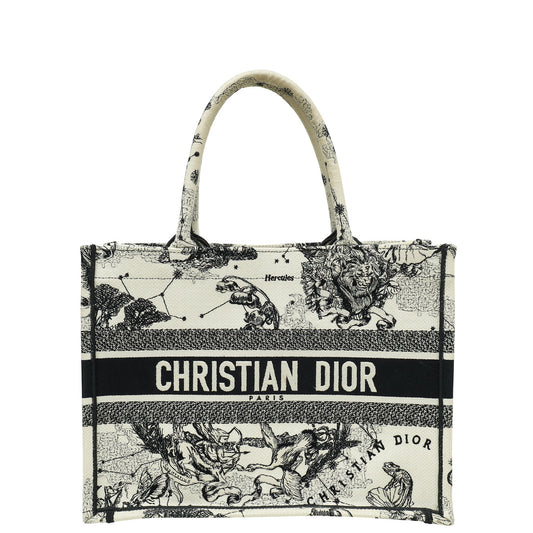 Dior Handbag Christian Bicolor Zodiac Book Tote Bag Medium Embroidered