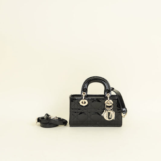 Dior Handbag Christian Lady D-joy Bag Black Micro Shoulder Bag
