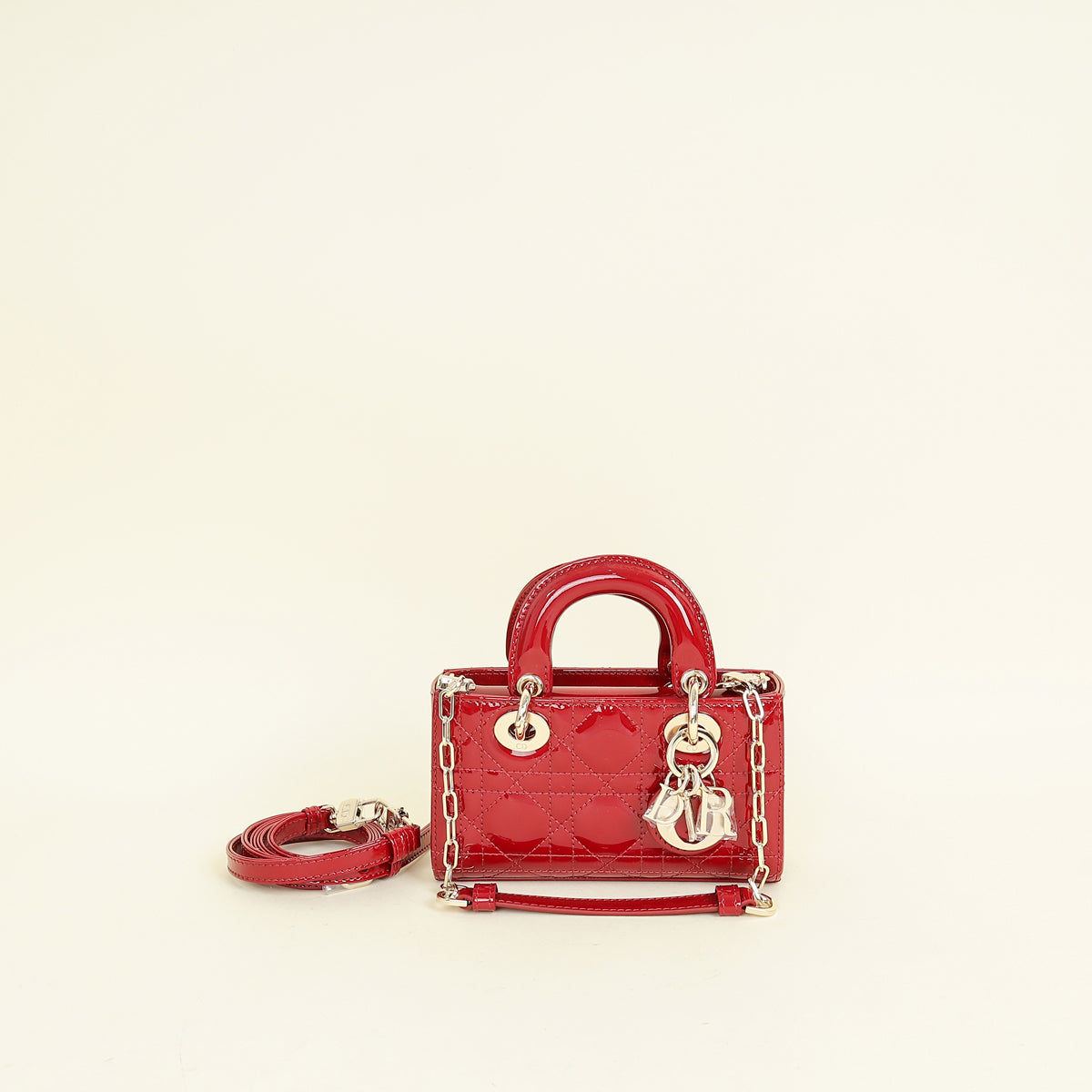 Dior Handbag Christian Cherry Lady D-joy Bag 2 Red Micro Shoulder Bag