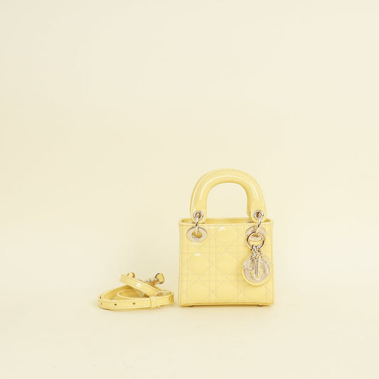 Dior Handbag Christian Light Lady Bag Yellow Micro Shoulder Bag