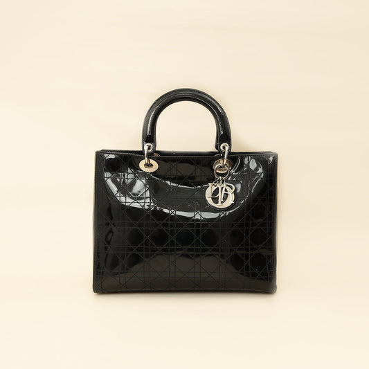 Dior Handbag Christian Lady Bag 15 Black Large