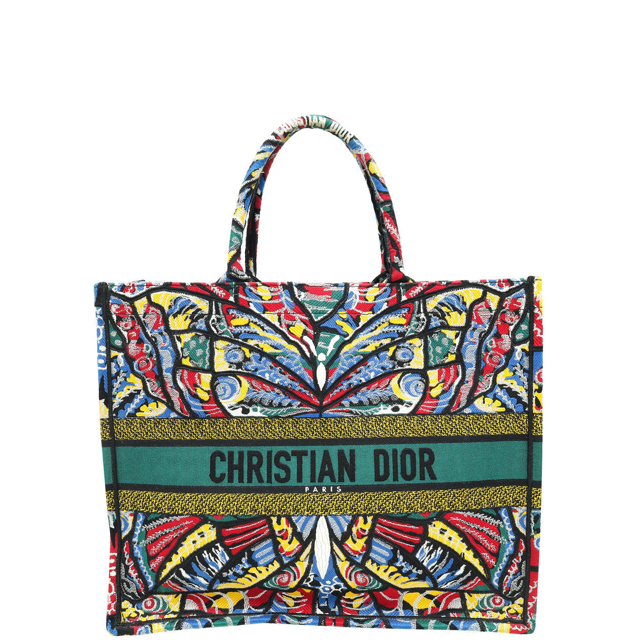 Dior Handbag Christian Book Tote Butterfly Bag Multicolor Large Embroidered Tote Bag