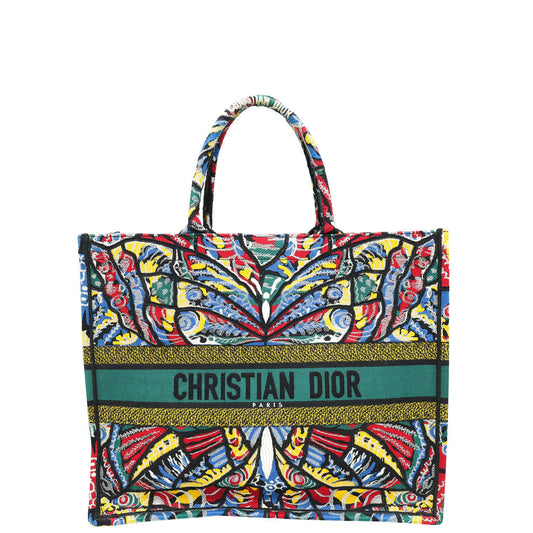 Dior Handbag Christian Book Tote Butterfly Bag Multicolor Large Embroidered Tote Bag