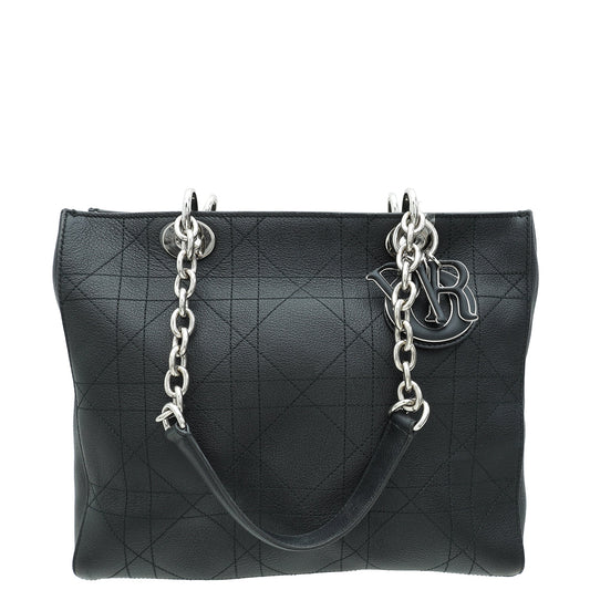 Dior Handbag Christian "Ultra" Tote Bag Black Medium Shoulder Bag