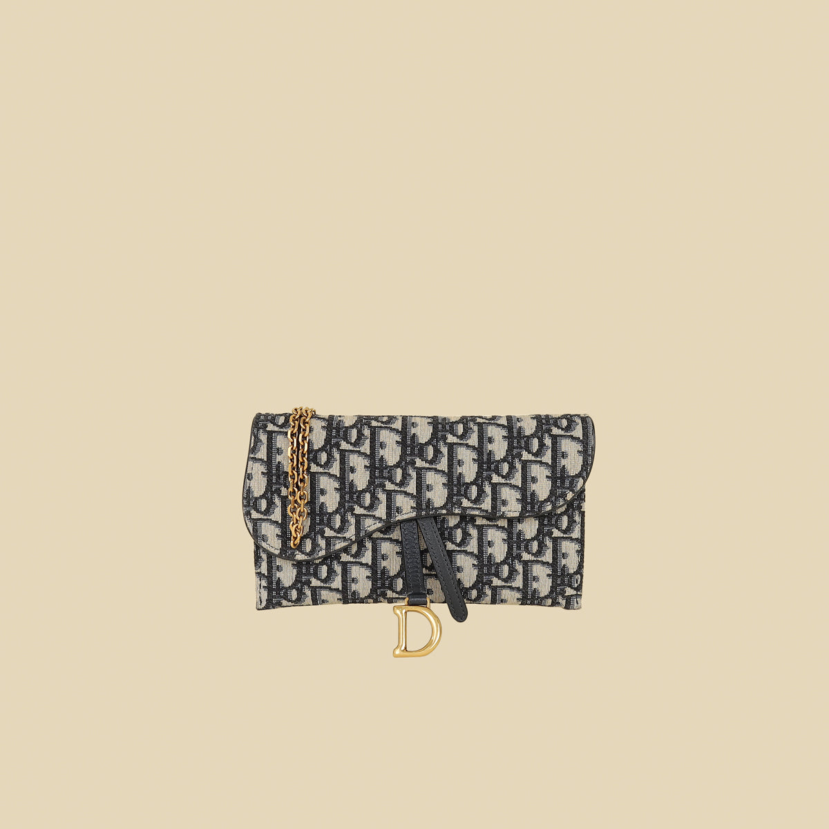 Dior Shoulder Bag Christian Oblique Saddle Wallet on Blue Chain