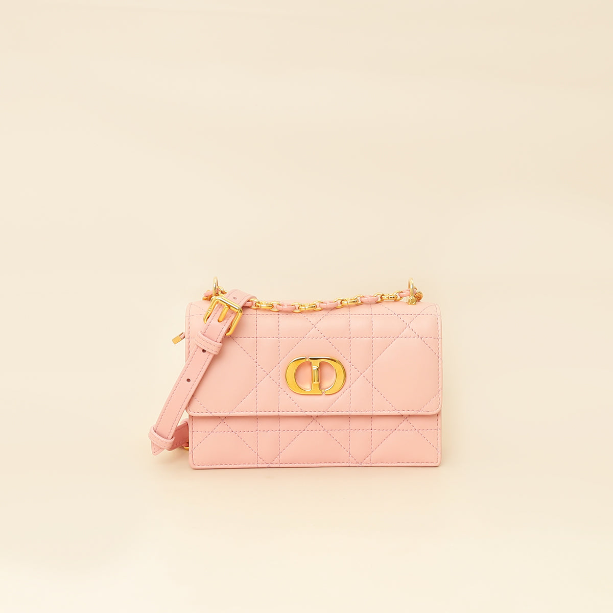 Dior Handbag Christian Macrocannage Caro Bag Pink Mini Shoulder Bag