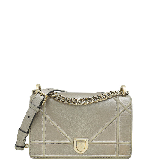 Dior Handbag Christian Metallic Champaign ama Shoulder Bag