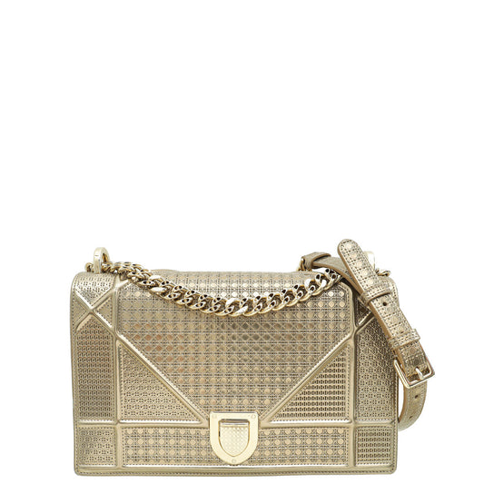 Dior Handbag Christian Champaign ama Microcannage Bag Medium Shoulder Bag