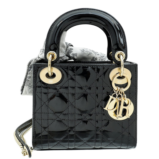 Dior Handbag Christian Lady Bag W Twilly Black Mini Chain Scarf Bag W Twilly