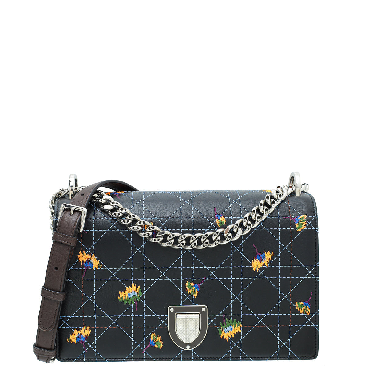 Dior Handbag Christian Bicolor ama Stitched Bag Medium Embroidered Shoulder Bag
