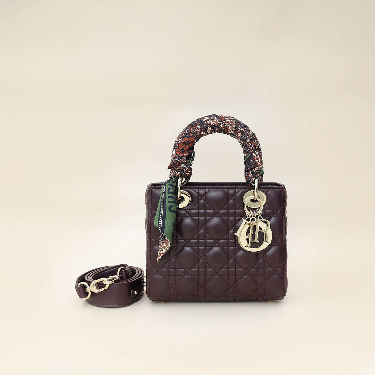 Dior Handbag Christian Amarante Lady My ABC Bag W Small Scarf