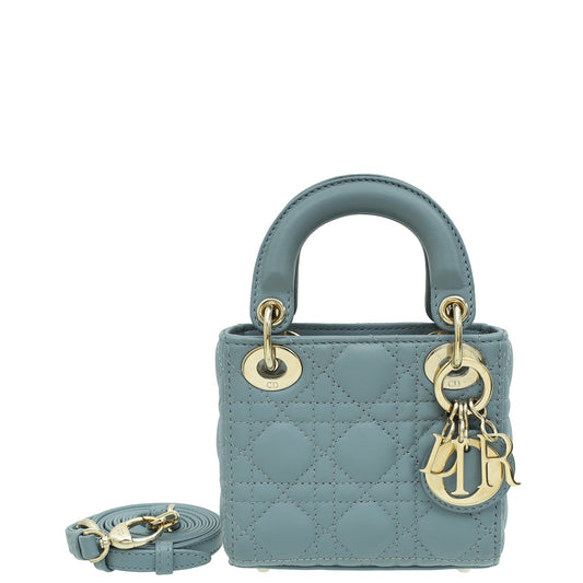 Dior Handbag Christian Cloud Lady Bag Blue Micro Shoulder Bag
