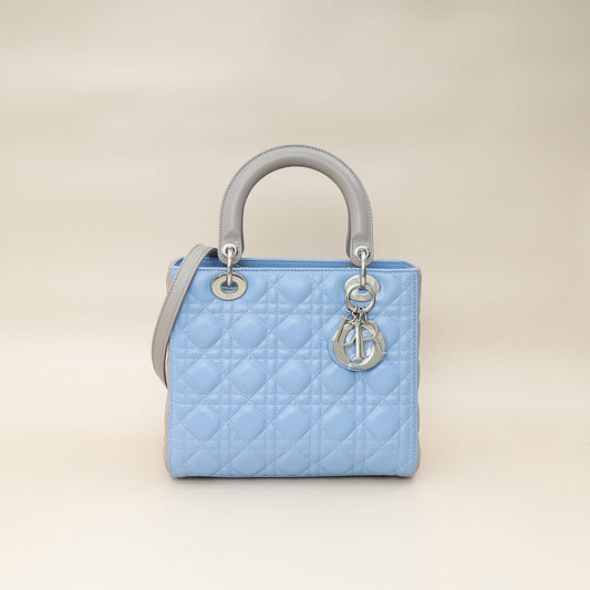 Dior Handbag Christian Bicolor Lady Bag 2 Medium Shoulder Bag
