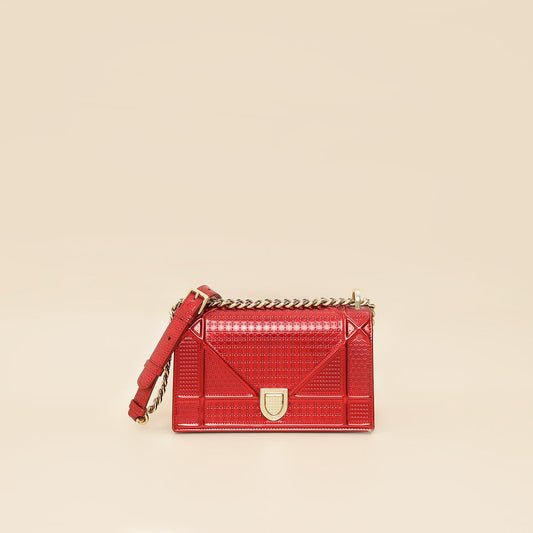 Dior Handbag Christian Cannage ama Shoulder Bag Red Small Micro