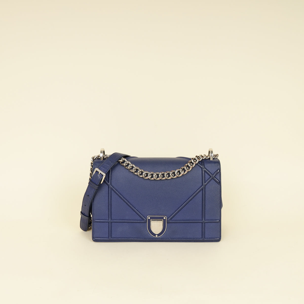 Dior Handbag Christian ama Shoulder Bag Blue Flap