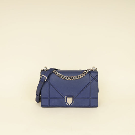 Dior Handbag Christian ama Shoulder Bag Blue Flap