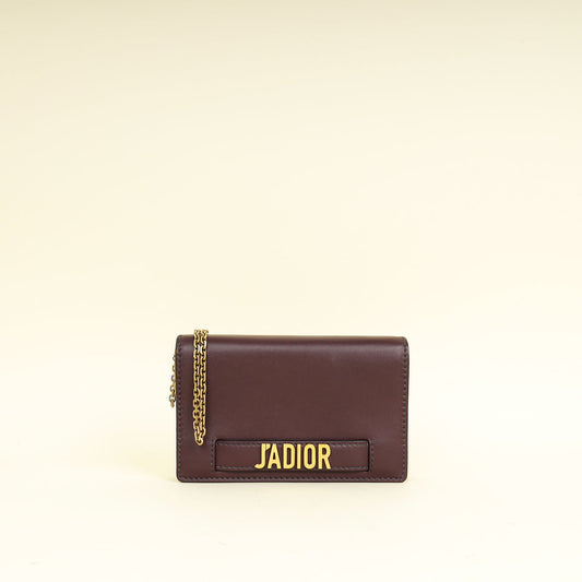Dior Shoulder Bag Christian Burgundy J'A Wallet on Chain