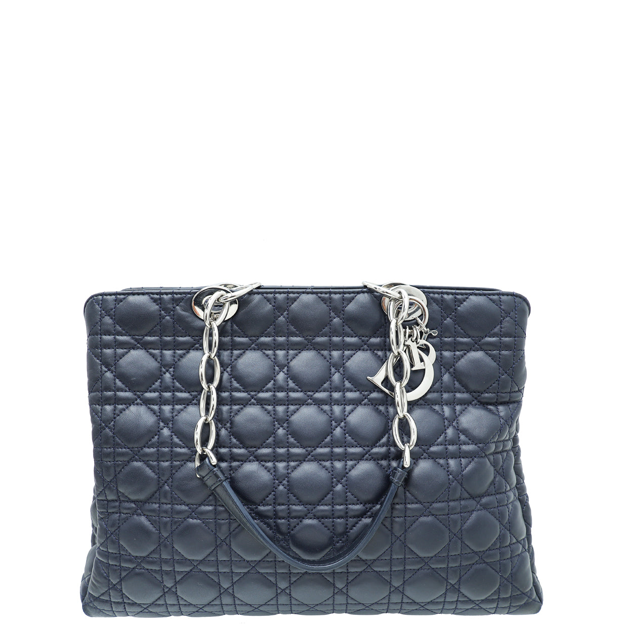 Dior Handbag Christian Lady Soft Tote Bag Blue Navy Large Shoulder Bag
