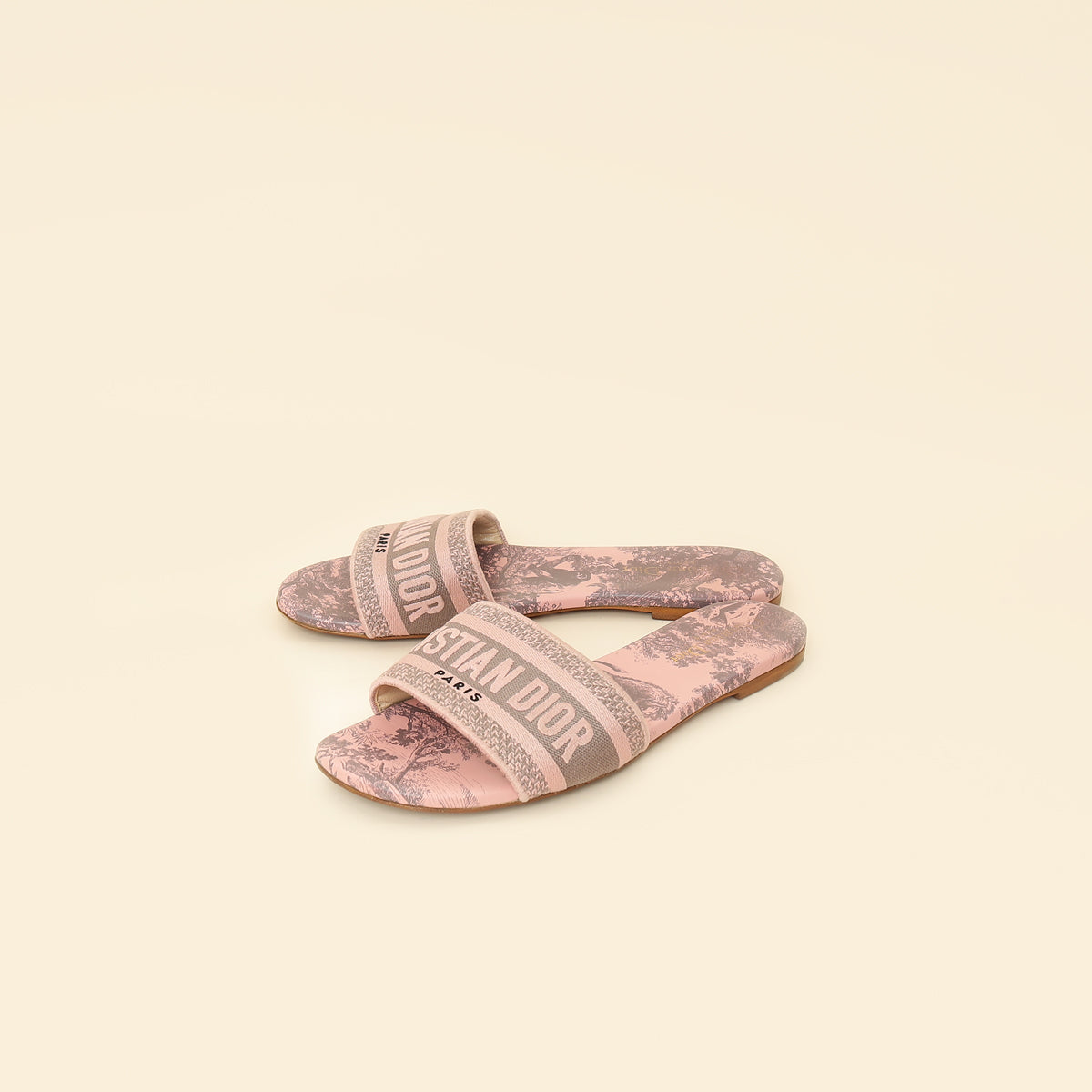 Dior Shoe Christian Light Toile De Jouy Motif Dway Pink Shoes