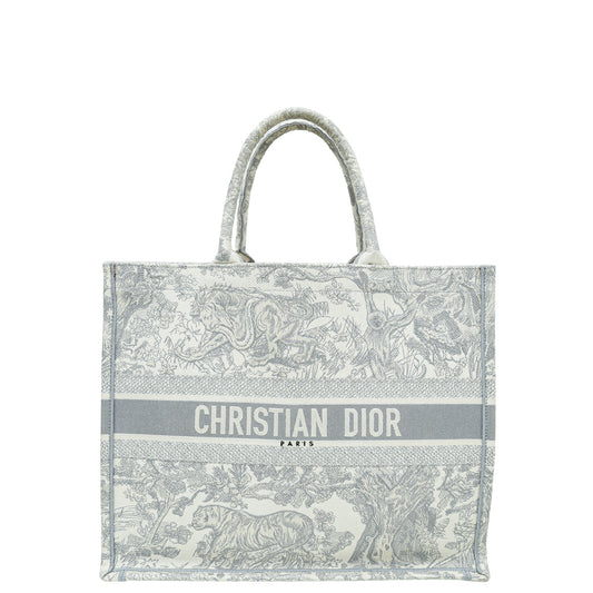 Dior Handbag Christian Bicolor Toile De Jouy Book Tote Large Tote Bag