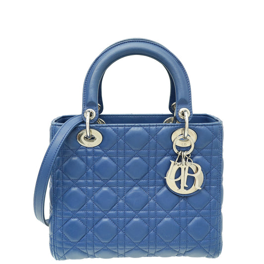 Dior Handbag Christian Lady Bag 2 Blue Medium Shoulder Bag