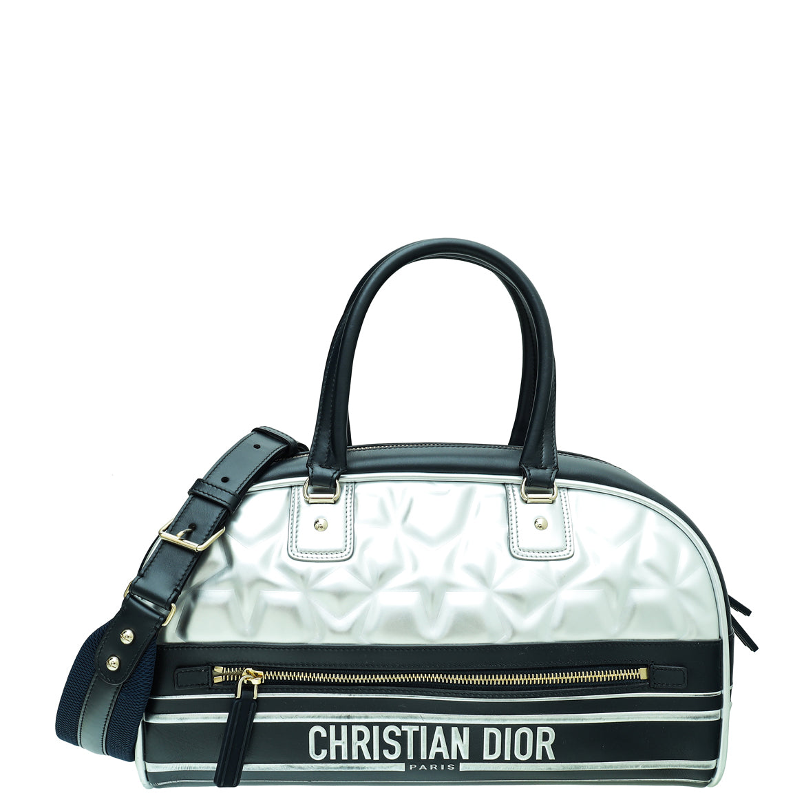 Dior Handbag Christian Bicolor Vibe Bowling Tote Bag Medium Shoulder Bag
