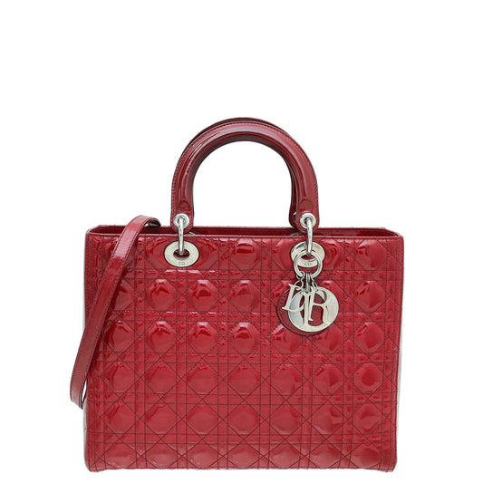 Dior Handbag Christian Lady Bag 2 Red Large Shoulder Bag