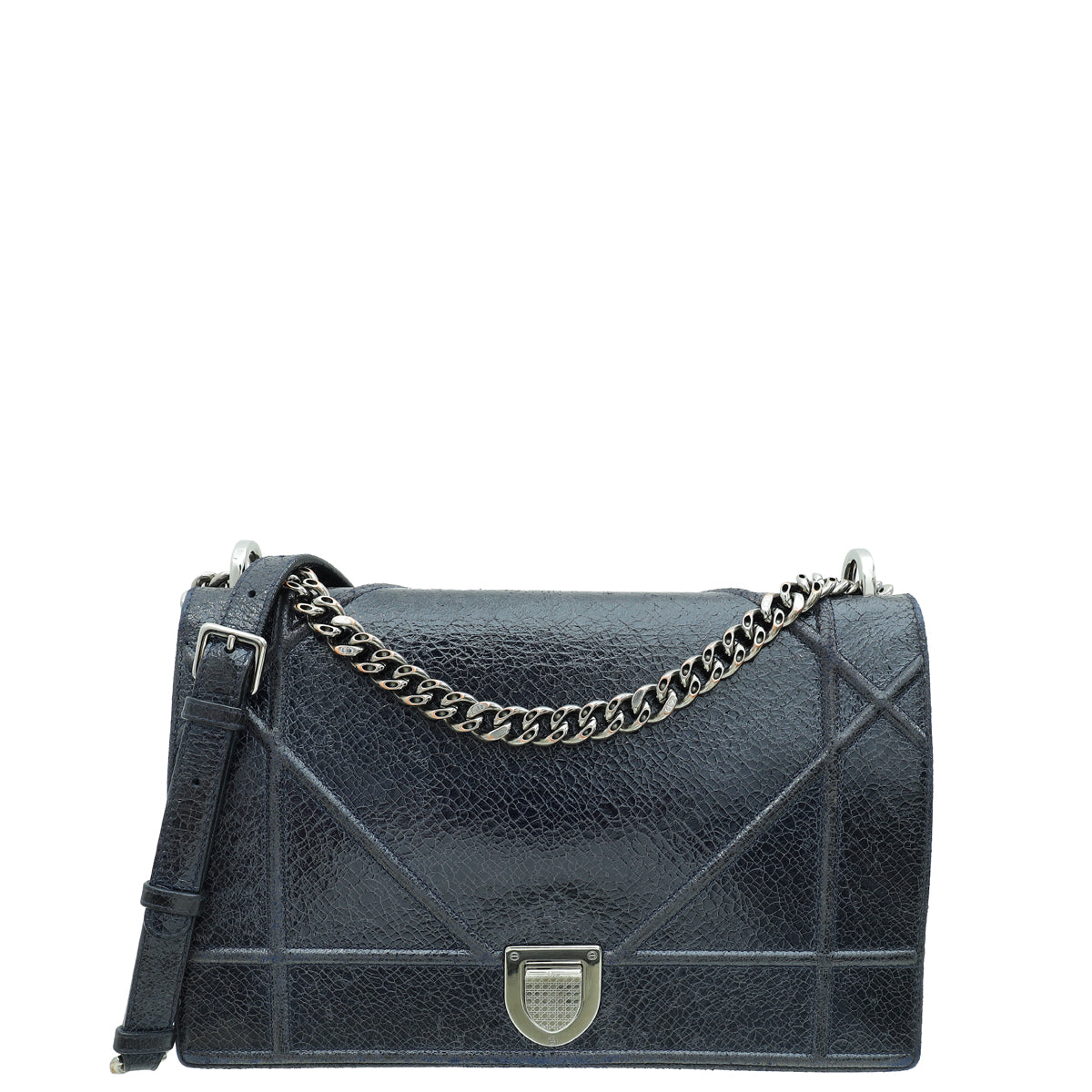 Dior Handbag Christian ama Ceramic Effect Bag Blue Navy Large Shoulder Bag