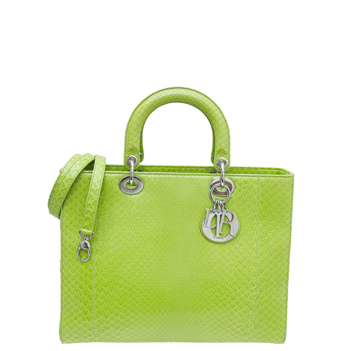 Dior Handbag Christian Kiwi Lady Bag Python Large Shoulder Bag