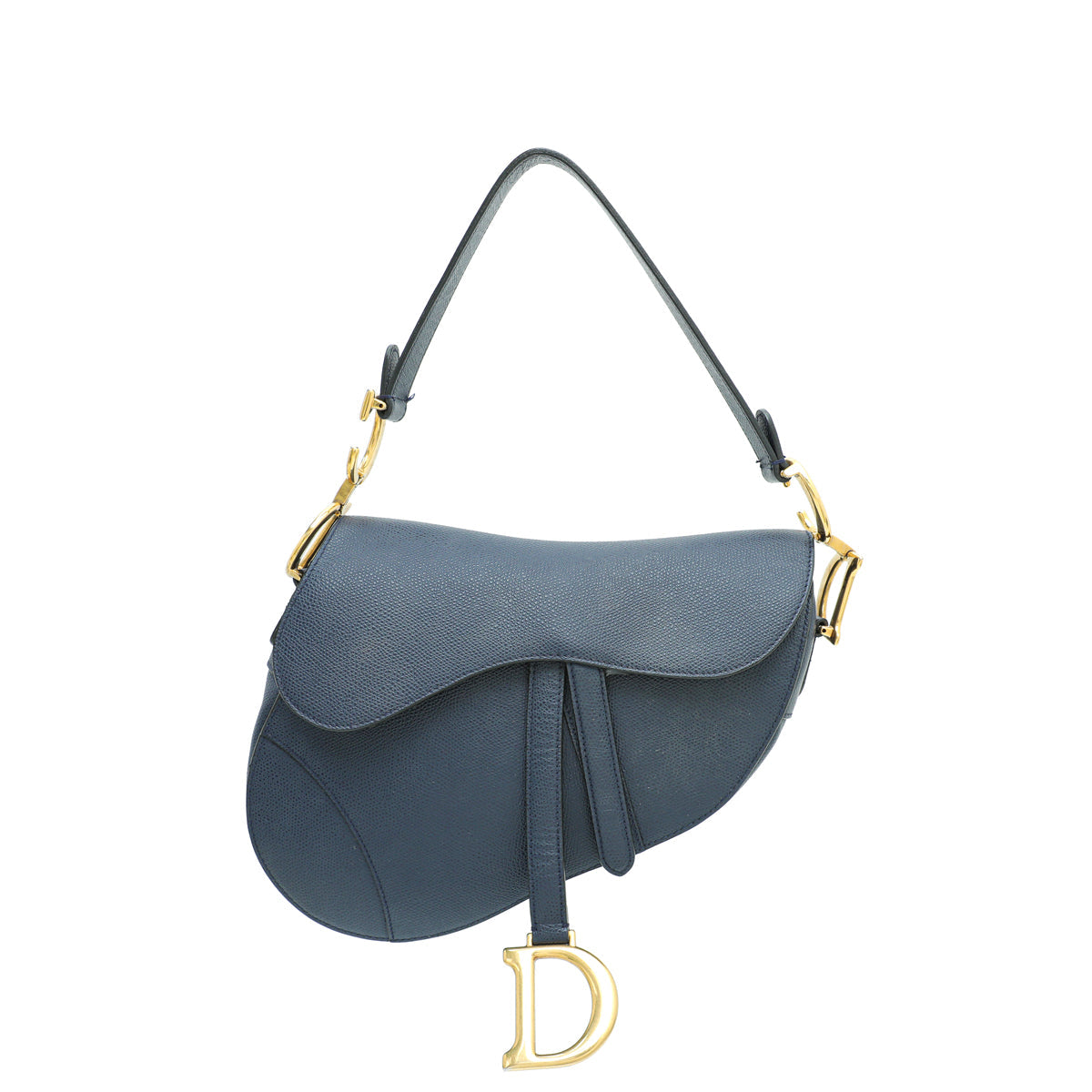 Dior Handbag Christian Saddle Bag Blue Navy Medium Shoulder Bag