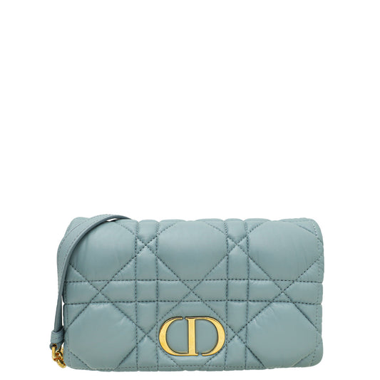 Dior Handbag Christian Cloud Caro Cannage Bag Blue Mini Micro Shoulder Bag