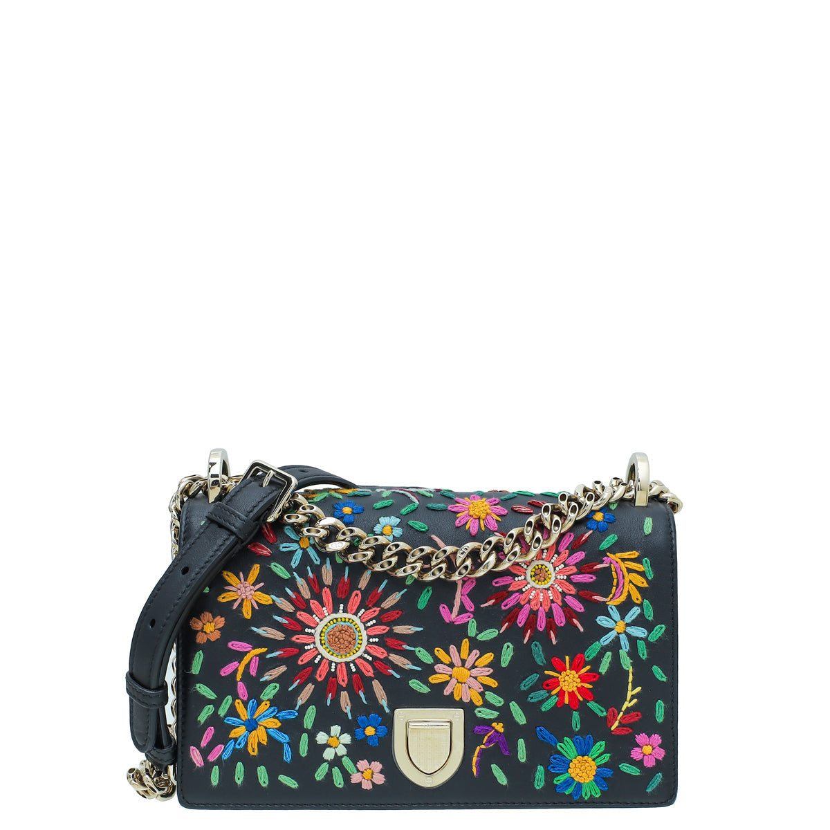 Dior Handbag Christian ama Bag Black Small Embroidered Shoulder Bag