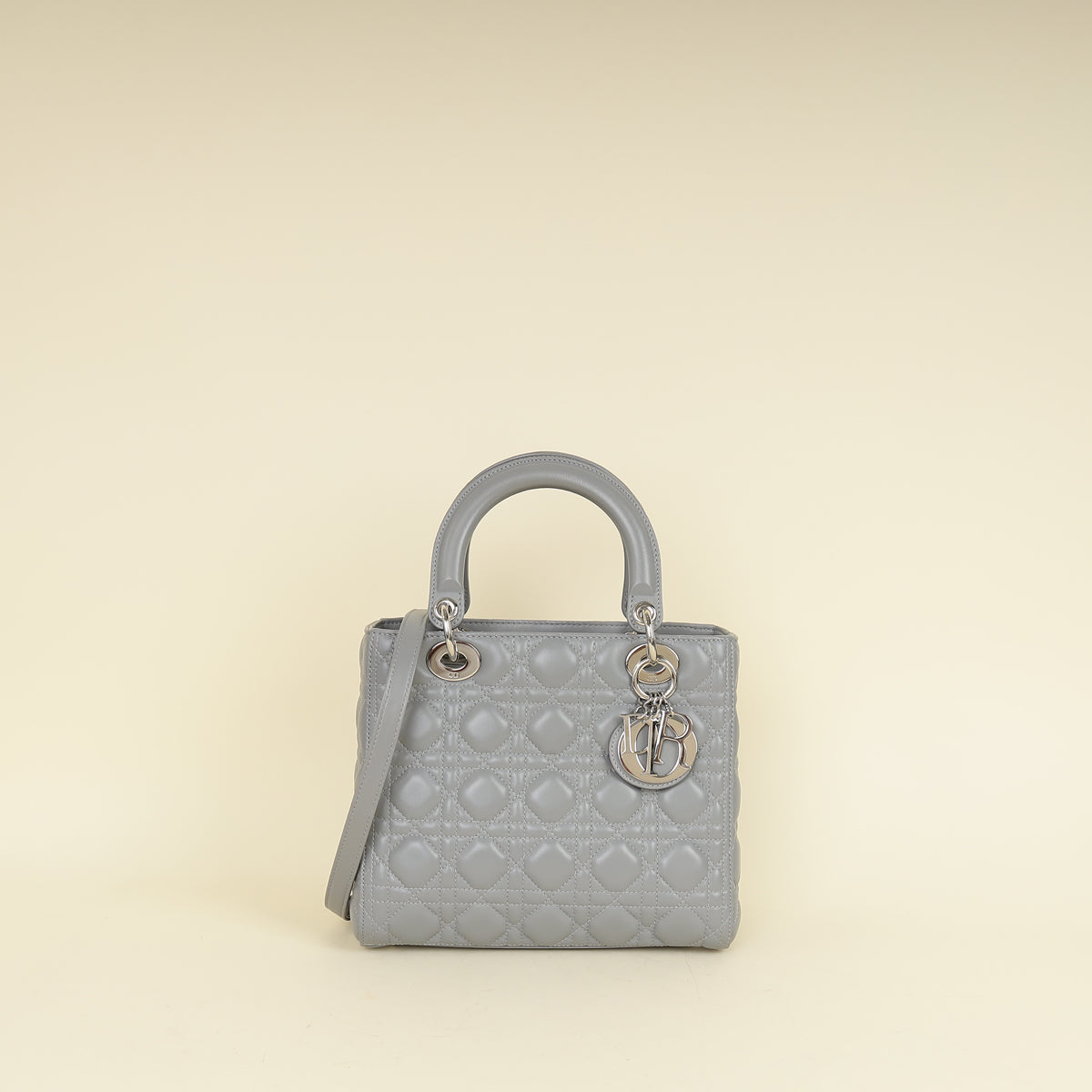 Dior Handbag Christian Lady Bag 2 Gray Medium Shoulder Bag