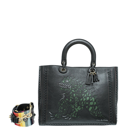 Dior Handbag Christian x Niki De Saint Phalle Dragon Multicolor Large Shoulder Bag