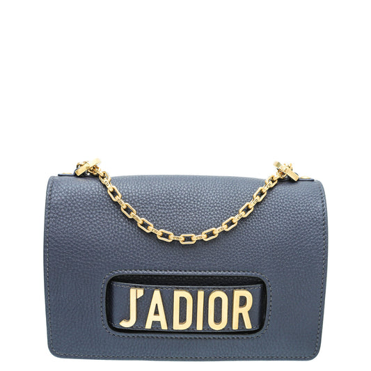Dior Handbag Christian J'A Bag Navy Chain Flap Shoulder Bag