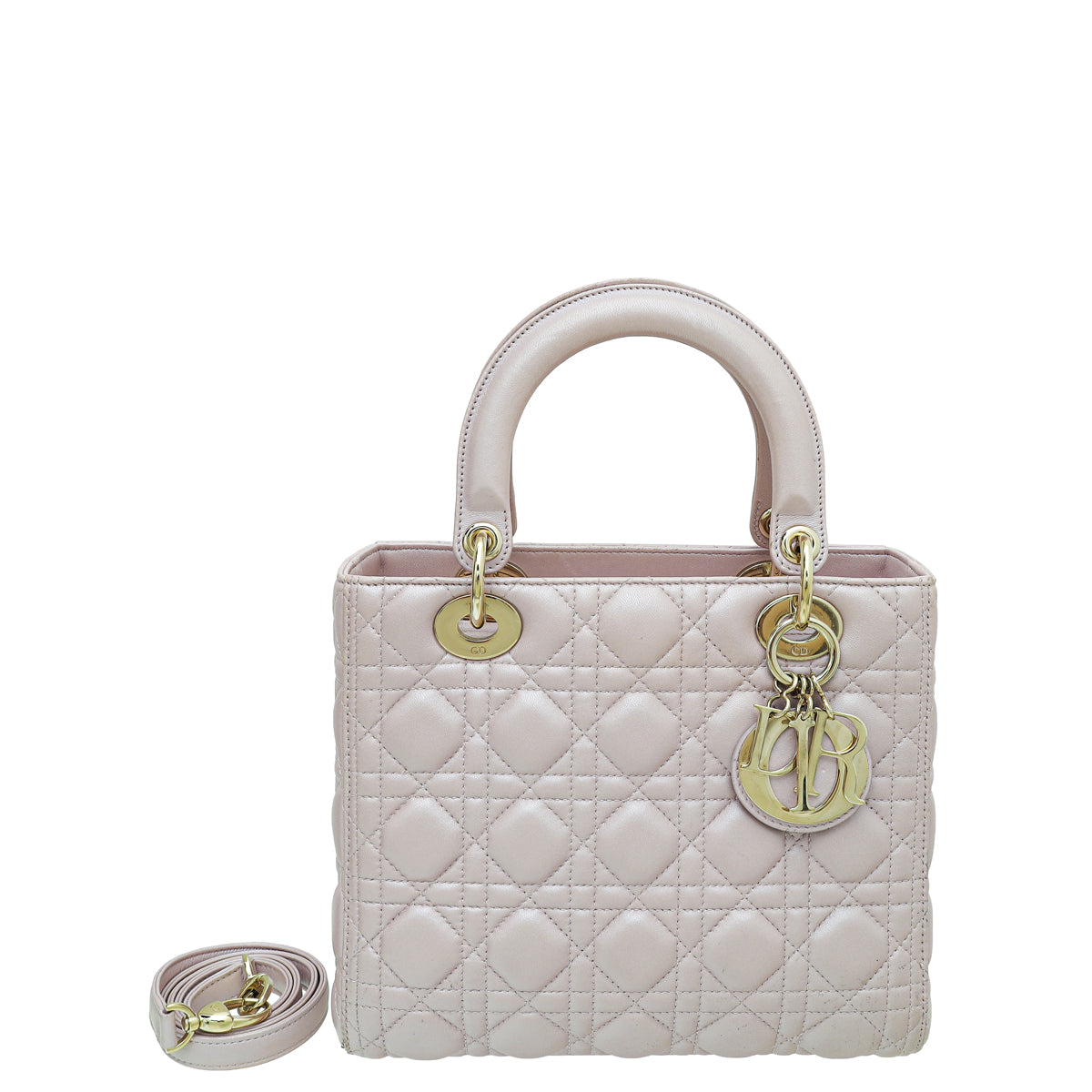 Dior Handbag Christian Light Lady Bag Lambskin Pink Medium Shoulder Bag