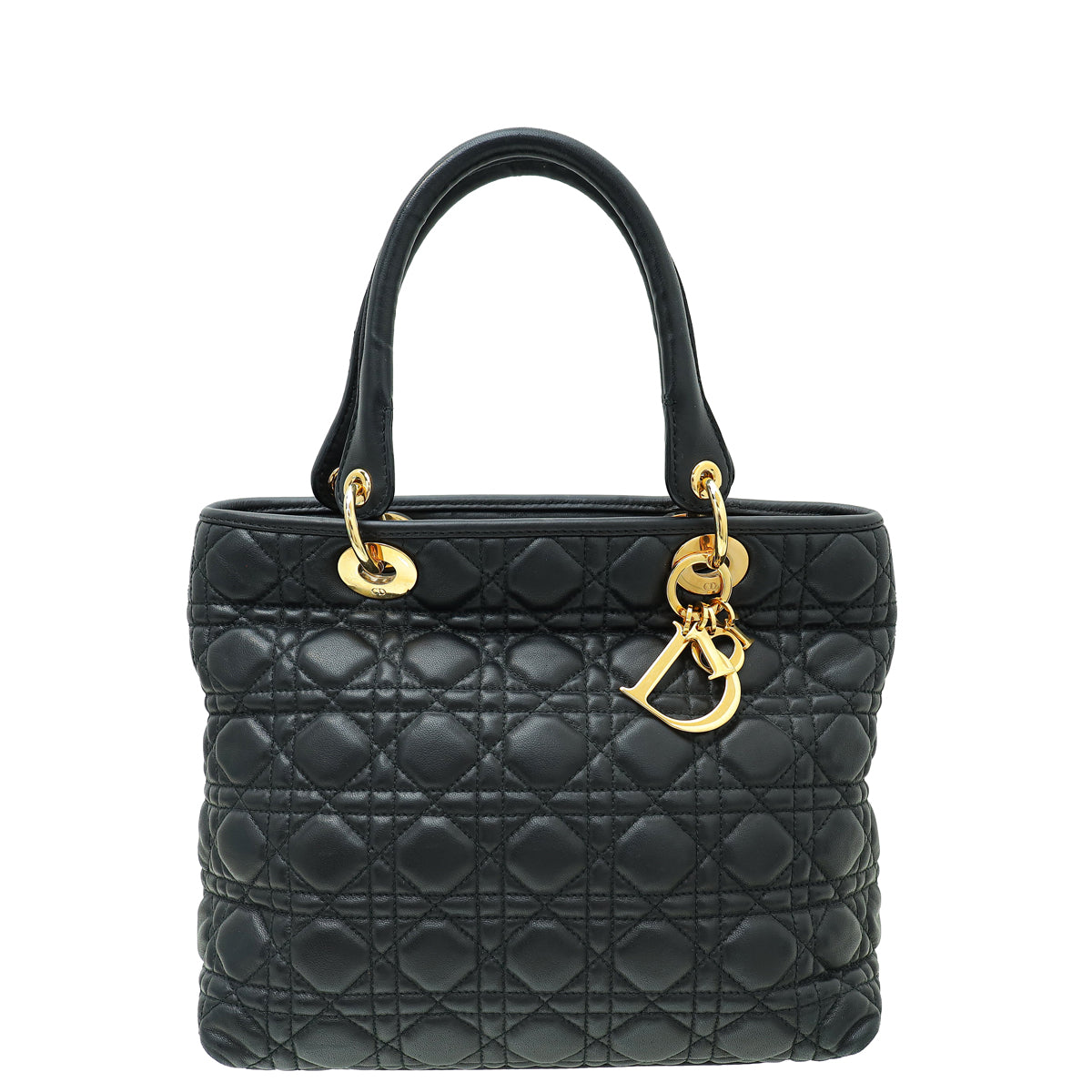 Dior Handbag Christian Lady Cannage Soft Tote Bag Black
