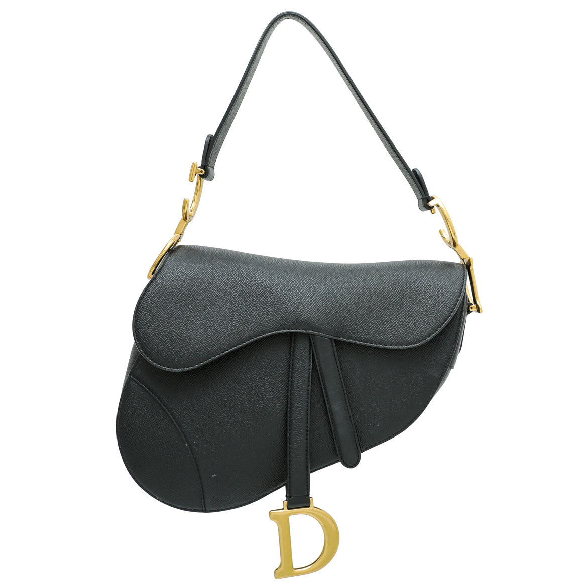 Dior Handbag Christian Saddle Bag Black Medium