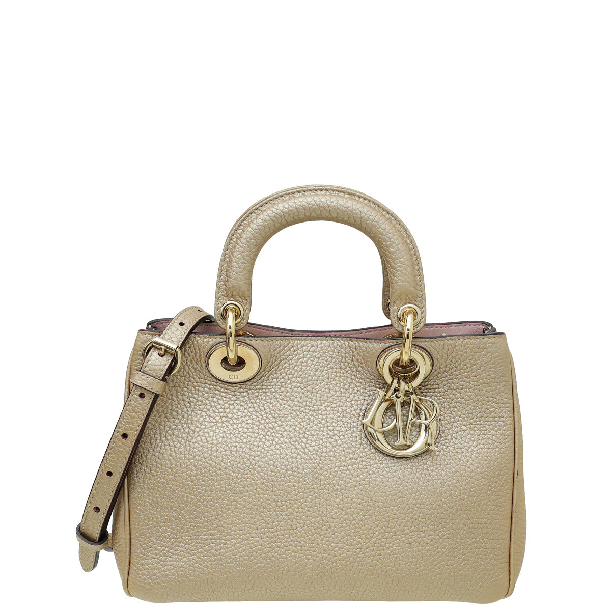 Dior Handbag Christian Metallic Champagne issimo Tote Bag Mini Shoulder Bag