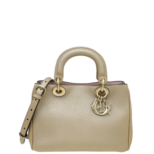 Dior Handbag Christian Metallic Champagne issimo Tote Bag Mini Shoulder Bag