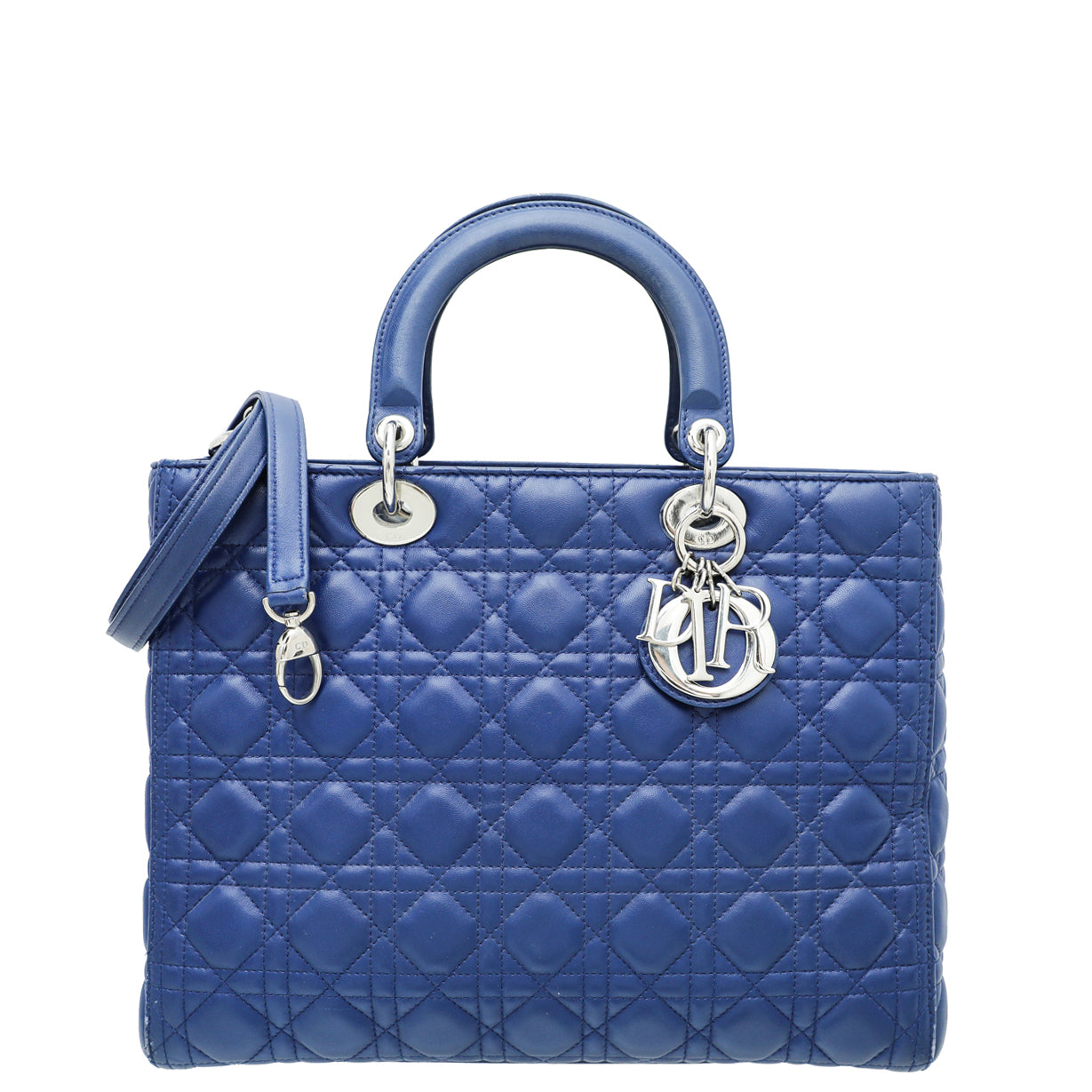 Dior Handbag Christian Lady Bag Blue Large Shoulder Bag