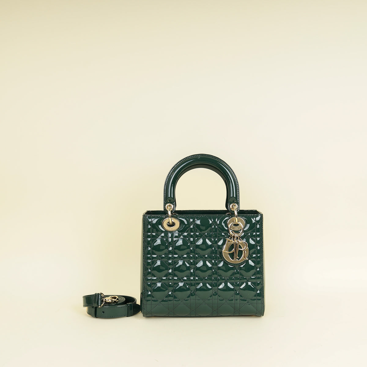 Dior Handbag Christian Emerald Lady Bag Green Medium Shoulder Bag