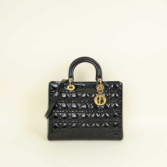 Dior Handbag Christian Lady Bag 19 Black Large Shoulder Bag