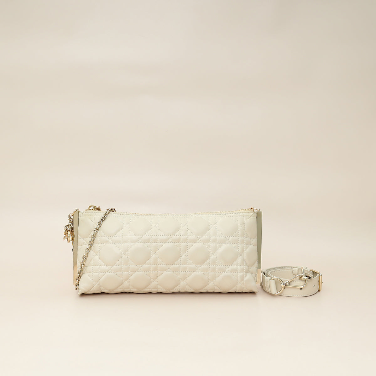 Dior Handbag Christian Dusty Ivory New Line Cannage Club Shoulder Bag