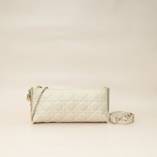Dior Handbag Christian Dusty Ivory New Line Cannage Club Shoulder Bag