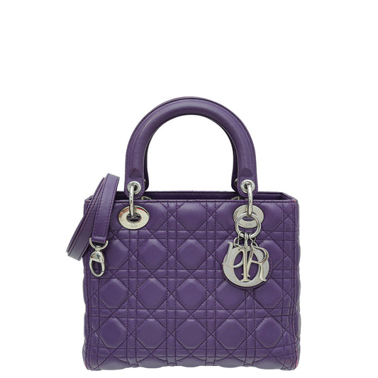 Dior Handbag Christian Violet Lady Bag Medium Shoulder Bag