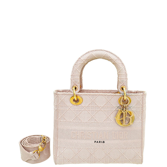 Dior Handbag Christian Rosewood Lady D-Lite Cannage Embroidery Bag Medium Shoulder Bag Medium Bag 2