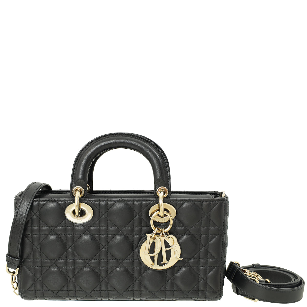 Dior Handbag Christian Lady D-Joy Bag Black Medium Shoulder Bag