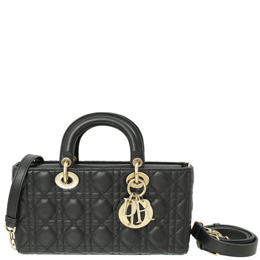Dior Handbag Christian Lady D-Joy Bag Black Medium Shoulder Bag