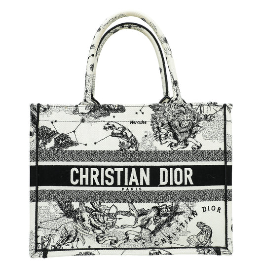 Dior Handbag Christian Latte Zodiac Book Tote Bag Multicolor Medium Embroidered